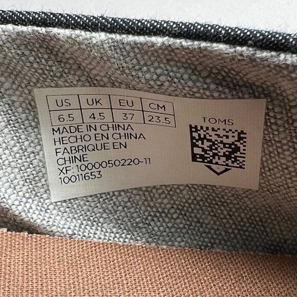 Toms Alpargata Shoes Women's Size 6.5 Chambray Dot Espadrille Slip On Loafers - Picture 12 of 12